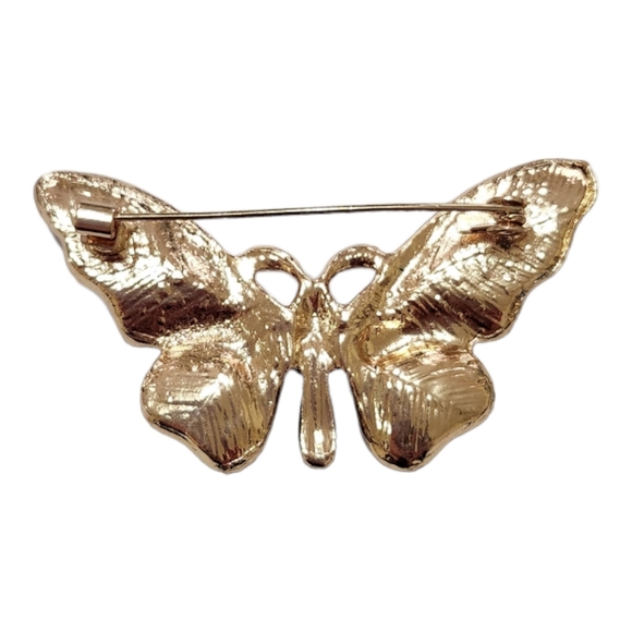 Butterfly Enamel & Rhinestone Brooch - Picture 6 of 8